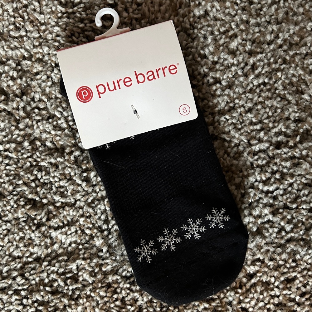 NWT - Pure Barre Socks, Snowflakes, Size S